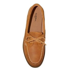 Goodfellow & Co Men Bennett Genuine Leather Boat Shoes Cognac Size 8 Memory Foam